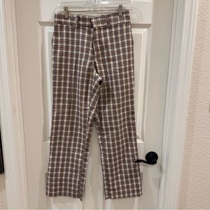 Women’s Vintage Brown Plaid Pants Trousers 27” 1970’s- Rifle